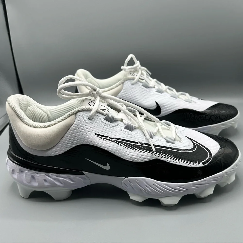 Nike Alpha Huarache Elite 4 Low MCS Baseball Shoe Black/White Size 16